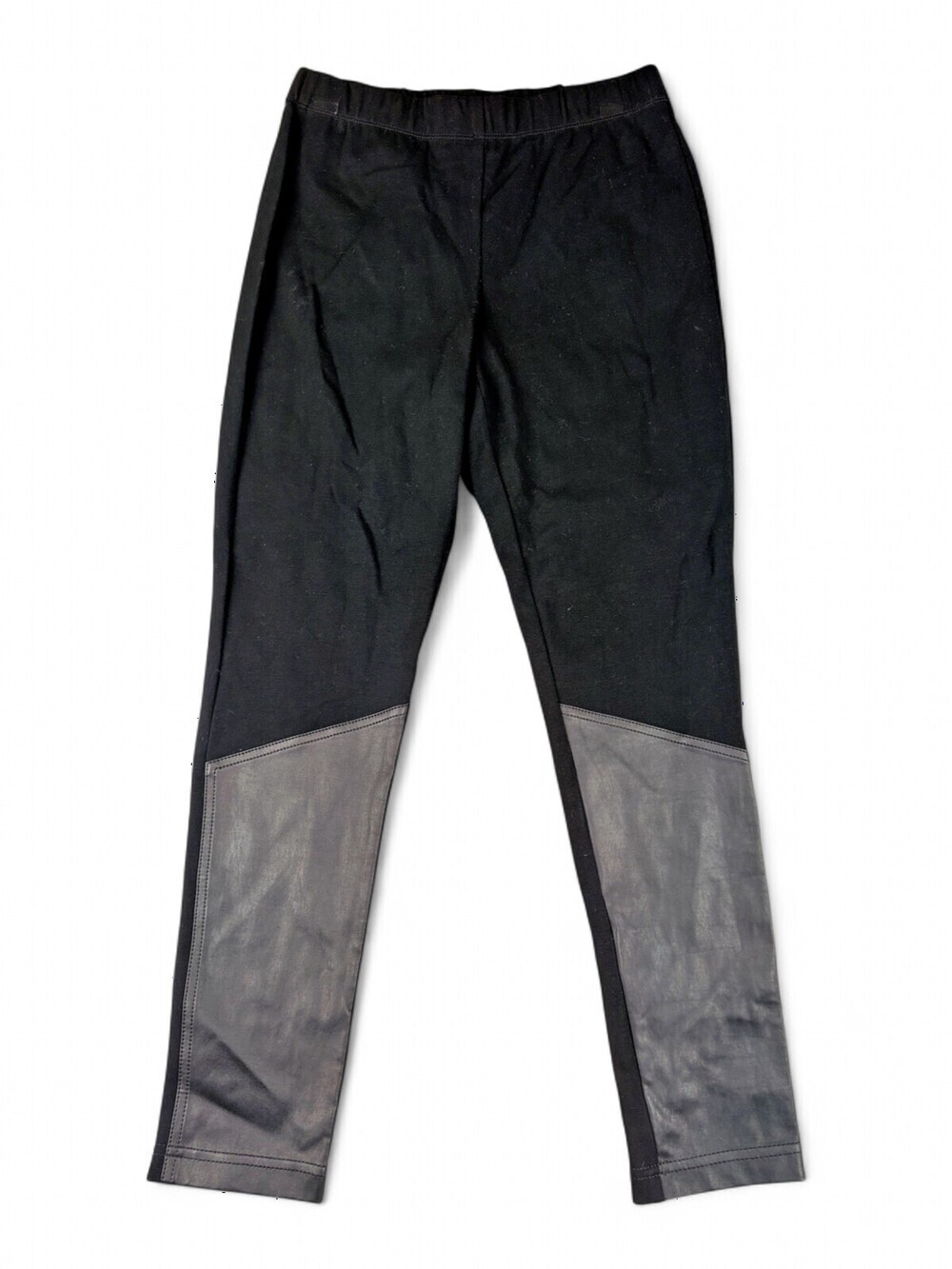 St. John Black Leather Panel Skinny Pants Womens 6 Nordstrom Stretch Leggings